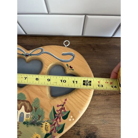 VINTAGE J.D.I. KEEPSAKES PAINTED + SIGNED WOOD HEART PHOTO FRAME GRANDMACORE - Picture 7 of 7